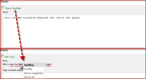 Spell checking for bbPress