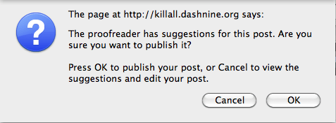 Auto-proofread warning